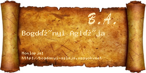 Bogdányi Aglája névjegykártya